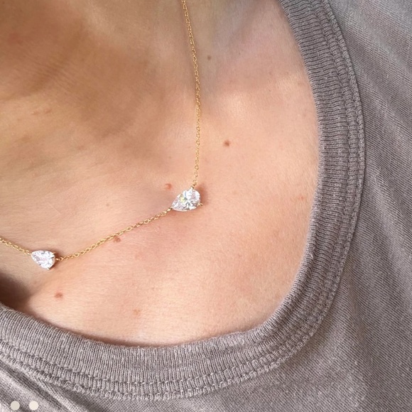 Alexa Leigh Jewelry - Alexa Leigh Small Double Pear Necklace — Yellow Gold